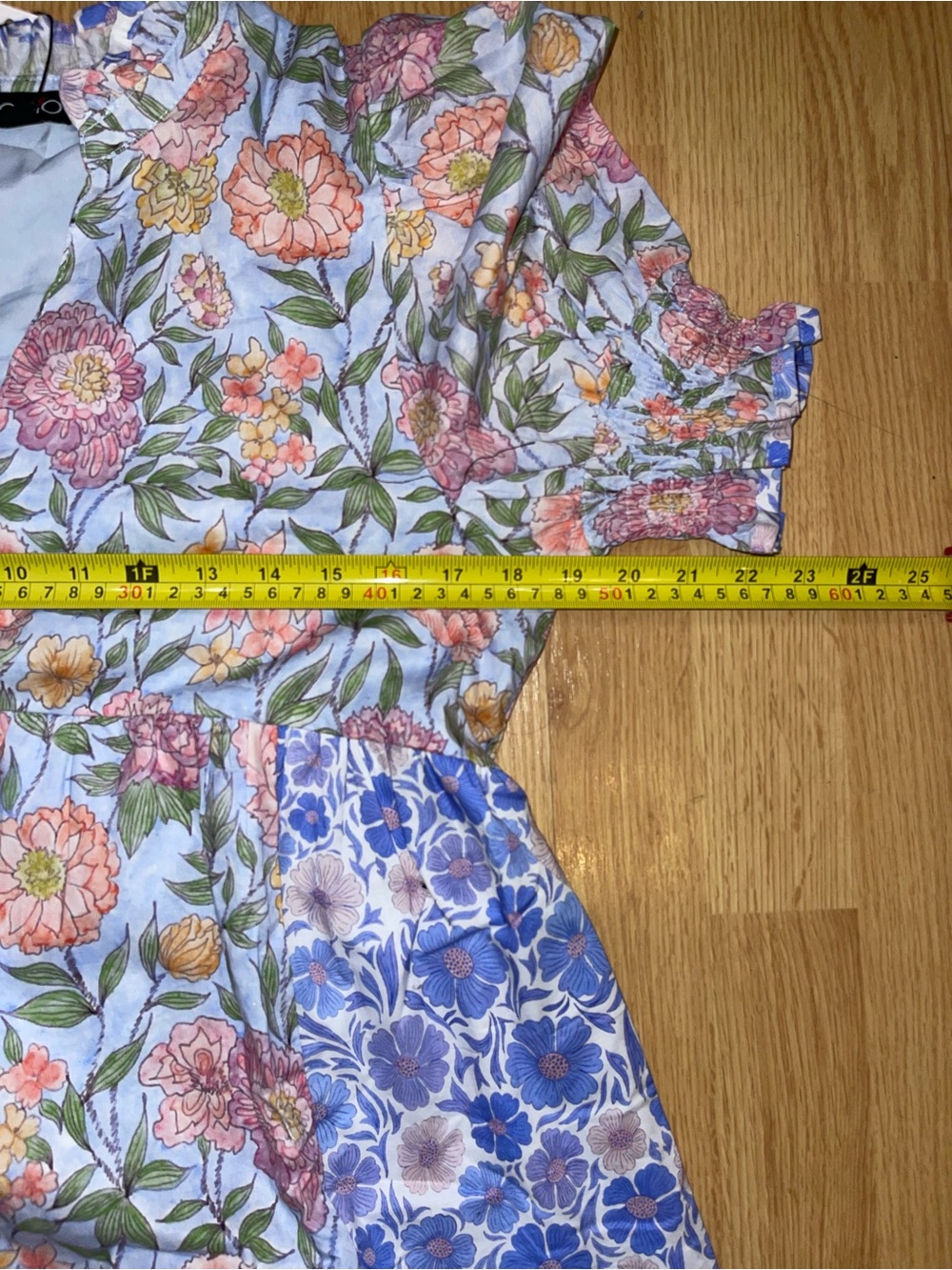 🆕#304~GiGio~Patchwork Floral Midi Dress in Blue, Pink, & Multi, Sm - Picture 15 of 16